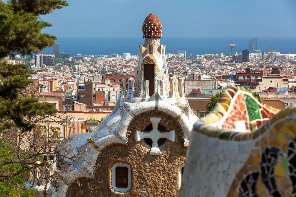 View Of Park Guell In Barcelona